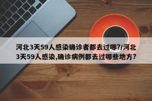河北3天59人感染确诊者都去过哪?/河北3天59人感染,确诊病例都去过哪些地方?