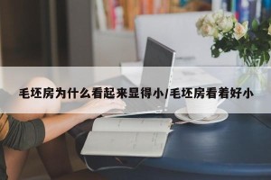 毛坯房为什么看起来显得小/毛坯房看着好小