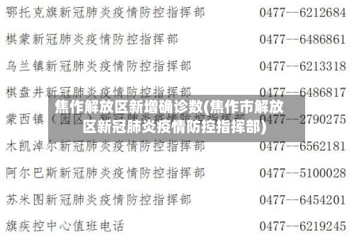 焦作解放区新增确诊数(焦作市解放区新冠肺炎疫情防控指挥部)-第2张图片