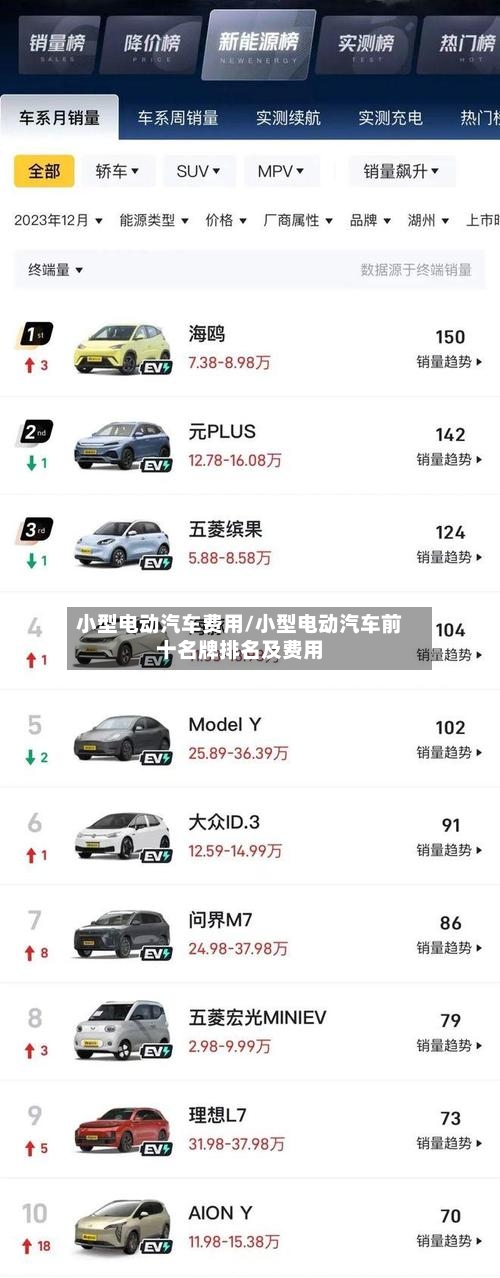 小型电动汽车费用/小型电动汽车前十名牌排名及费用-第3张图片